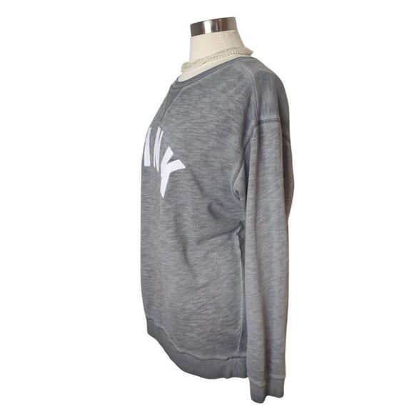 Victorias Secret Pink Sweatshirt Large Grey Y2K women's Logo VSCO Oversized - Picture 2 of 6